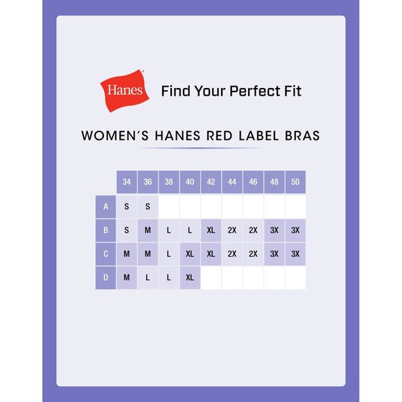 Hanes Light Wireless T-Shirt Bra Comfort White XL NEW - Picture 7 of 7